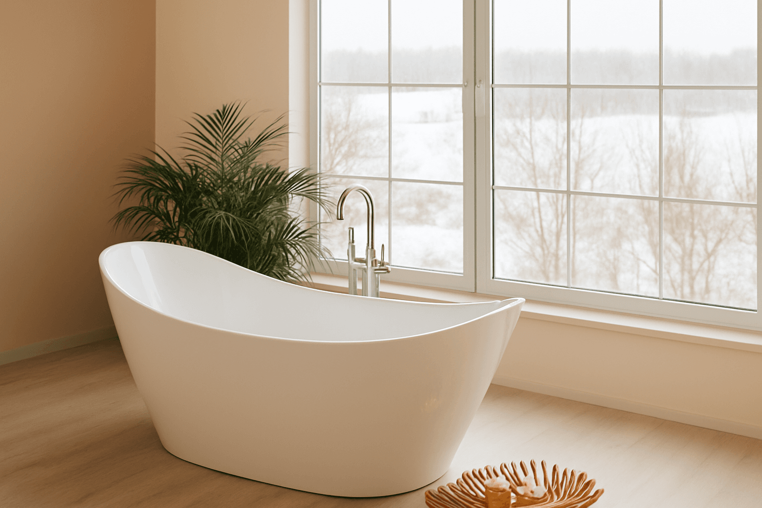 White freestanding tub