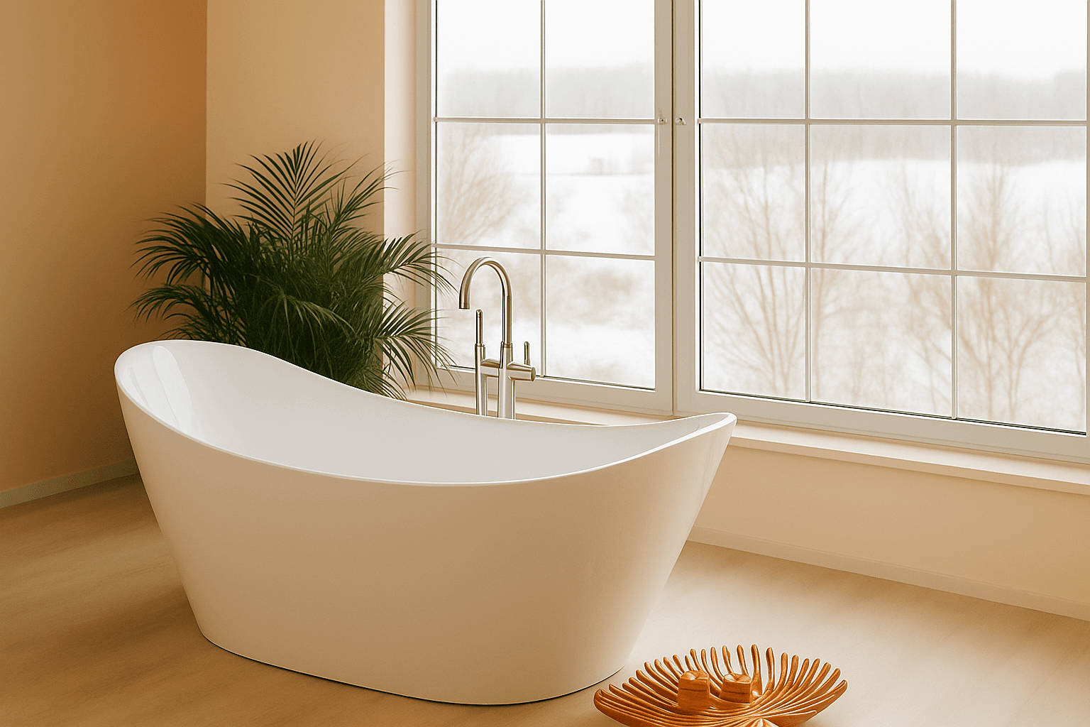 White freestanding tub